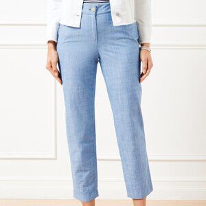 Talbots Perfect Crop Pant Chambray Cotton Size 16 petite